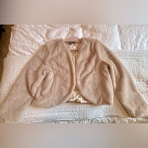 Cropped faux fur jacket